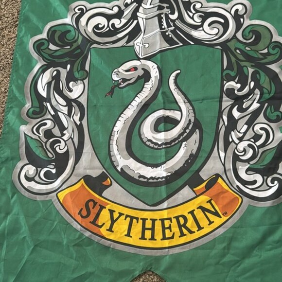Harry Potter 50 x 30 Slytherin House Green With Crest Flag Banner - Picture 4 of 7
